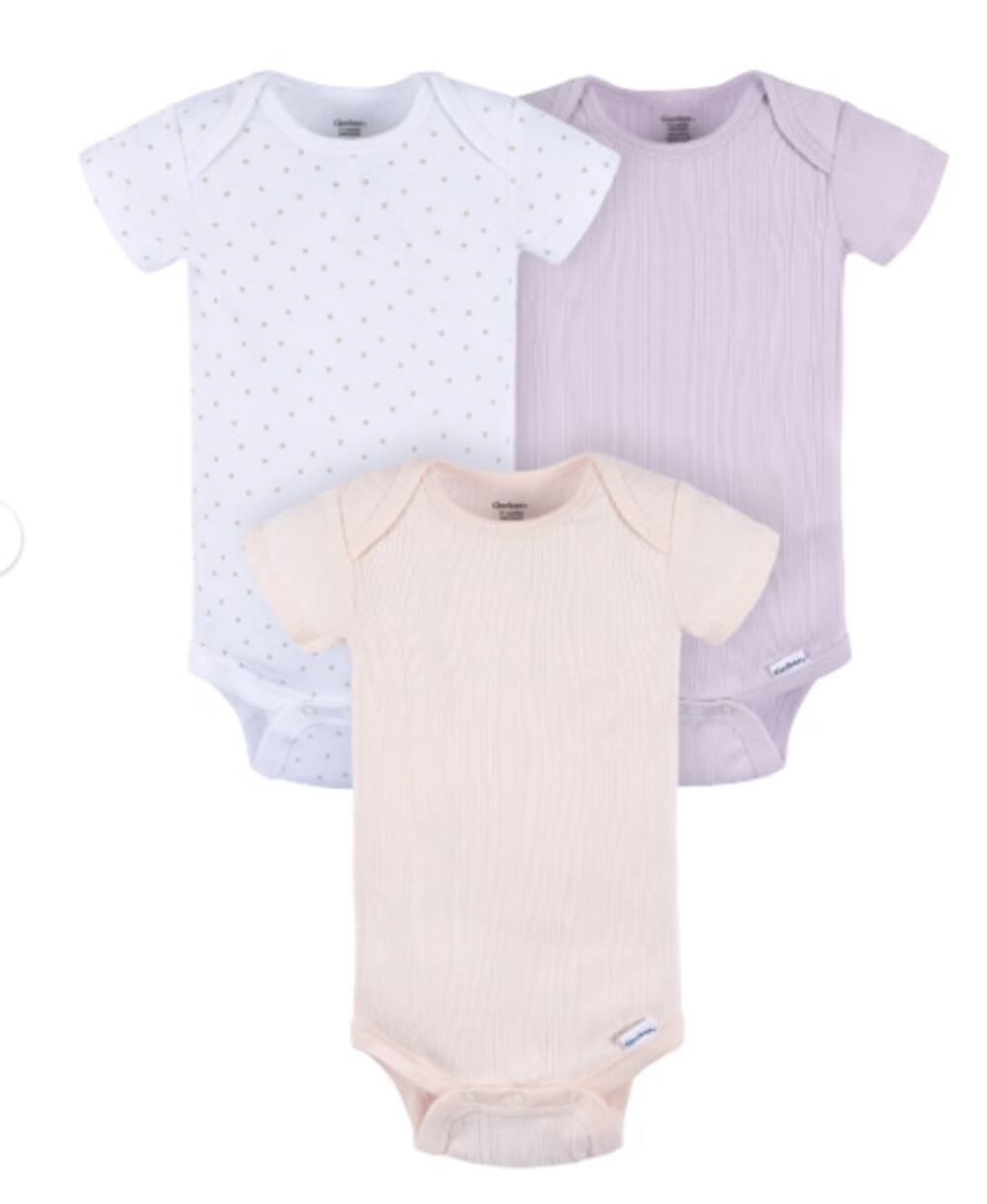 Gerber Baby Pastel Short Sleeve Onesies, 3-Pack